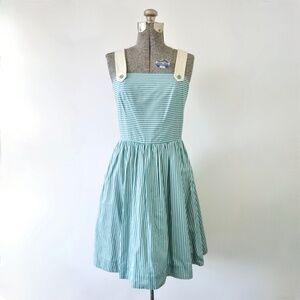 Joules Tom Joule Collection Nathalie Aqua Striped Summer Dress UK 8 EUR XS US 4